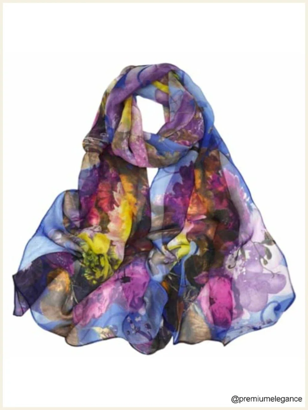 Women's Lightweight Polyester Floral Scarf Wrap Shawl